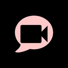 a black and pink speech bubble with an arrow pointing to the right on a dark background