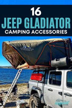 16 Jeep Gladiator Camping Accessories Jeep Gladiator Camping, Jeep Gladiator Camper, Camping Setup, Camper Accessories, Portable Fire Pits, Family Friendly Activities, Roof Top Tent, Jeep Gladiator, Camping Accessories