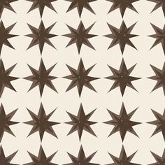 an abstract pattern made up of brown and white stars on a beige background with black edges