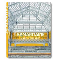 the cover of samaritaine paris - pont - neu, with an orange and yellow background