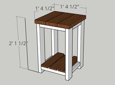 the plans for a small end table are shown with measurements and measurements to be used