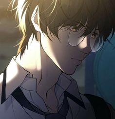 an anime character with glasses and a tie