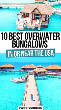 10 Best Overwater Bungalows In Or Near The USA Overwater Bungalows Jamaica, Jamaica Overwater Bungalow, Sandals Over Water Bungalows, Best Things To Do In Every State, Jamaica Bungalow, Best Overwater Bungalows, Bungalow Over Water Resorts, Water Bungalow Honeymoon, Cheap Anniversary Trip Ideas