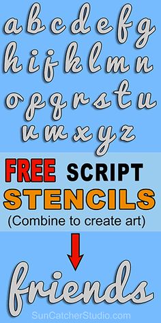 some type of font that has been made into a poster with the words free script stencils coming to create art