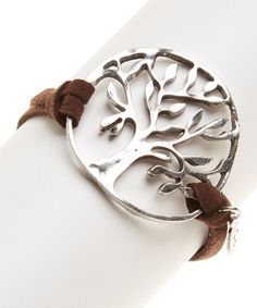 Silver 'Tree of Life' Pendant Leather Bracelet Silver Tree, Tree Of Life Pendant, Scarf Jewelry, Auburn, Tree Of Life, Home Page, Making Ideas, Dream Closet, Leather Bracelet