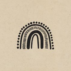 a black and white drawing of a arch in the middle of a beige paper background