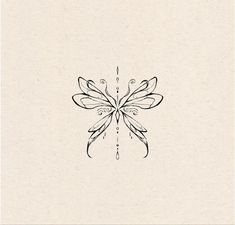 a black and white drawing of a dragonfly on a piece of paper with lines coming out of it