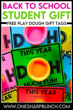 back to school student gift with free play dough tags