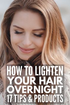 How to Naturally Lighten Hair | If you want to know how to lighten hair naturally with lemon, cinnamon, apple cider vinegar, chamomile, vitamin C, and other products you already have lying around the house, these tips, techniques, and hair lightening products will teach you how to get lighter locks overnight without damage (and without spending hours in the sun!). #howtolightenhair #naturalhighlights #hairremedies #naturalremedies #DIYhair #DIYhaircolor