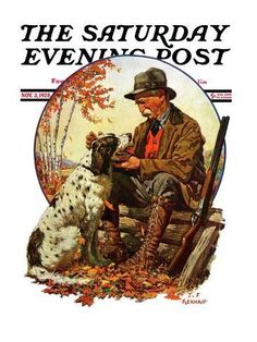 the saturday evening post with an old man and his dog