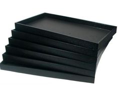 1'' H Jewelry Plastic TRAY Black Leather Jewelry, Faux Leather Jewelry, Jewelry Tray Display, Black Tray, Jewelry Showcases, Necklace Display, Plastic Trays, Craft Room Office, Stackable Storage