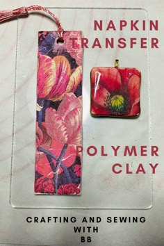 an advertisement for polymer clay with flowers on it and a tag attached to the package