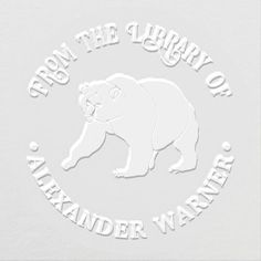 a white bear with the words from the library of alaskan water