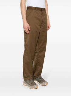 Simple Pant by CARHARTT WIP in brown, zip and button closure, belt loops. This item is in size 28 and the color is Classic Brown Bottoms With Hip Pockets, Brown Full Length Bottoms With Side Pockets, Brown Flat Front Bottoms With Welt Pockets, Brown Bottoms With Welt Pockets For Fall, Brown Bottoms With Side Pockets For Fall, Brown Utility Bottoms For Workwear, Classic Brown Pants With Relaxed Fit, Brown Flat Front Pants For Fall, Brown Chinos For Fall