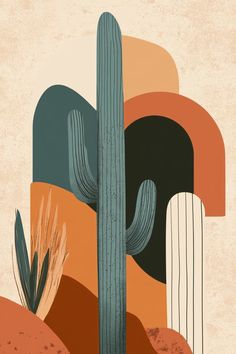 a cactus in front of a desert background