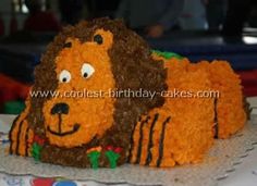 a birthday cake made to look like a lion