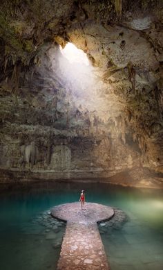 A picture of Renee from Renee Roaming standing in a famous cenote outside of Tulum. Tulum Travel Guide, Camping Nature, Watches Luxury, Destination Voyage