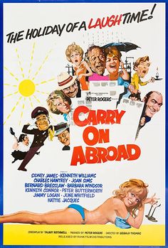 the movie poster for carry on abroad, starring actors from various films and televisions