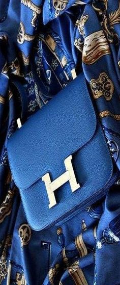 Hermès. Hermes Constance Bag, Sweet Image, Hermes Blue, Blue Things, Fake Designer, Letter H, Blue Cross, Hermes Handbags