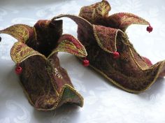 there are two pairs of shoes made out of fabric