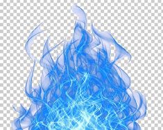 blue fire flame on a transparent background