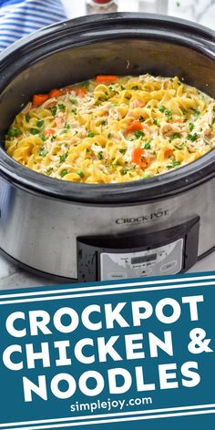 the crockpot chicken and noodles recipe is ready to be eaten