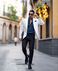 Off White Blazer Outfit, White Blazer Outfit Men, Blazers Outfits, Men's Summer Outfits, Stylish Men Summer, Blazer Off White