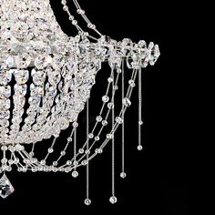 a crystal chandelier hanging from the ceiling