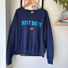 VINTAGE 80s-90s ' Nike Just Do It Crewneck Sweater sz XL CONDITION : Little wear and fading from age. No stains or holes. Overall great condition! This sweater has been washed* - Please review pictures* TAGGED SIZE : * Adult Mens XL * ( Fits : Mens L - XL ) MEASUREMENTS : *Please see photos above for measurements. *Disclaimer: All measurements are in inches and are taken laying flat on the ground* *Please review pictures, condition and refer to measurements before purchasing for a more accurate fit: SHIPPING -All orders include a tracking number. - It takes 2-3 business days to process orders and prepare to ship. ONCE SHIPPED: -It takes roughly 2-8 business days for all US shipments. -It takes roughly 2-10 business days for all Canadian shipments. **Combined shipping available for multiple Mens Sweaters, 90s Nike, Nike Just Do It, Mens Jumpers, On The Ground, Crewneck Sweater, Just Do It, Crew Neck Sweater, New Day