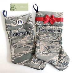 ABU Stockings - Love it! - MilitaryAvenue.com Offutt Air Force Base, Air Force Uniform, Air Force Christmas, Army Christmas, Military Air Force, Military Crafts, Air Force Families, Military Christmas, Military Wife Life