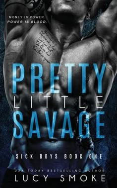 the cover to pretty little savage by lucy smokie is shown in black and blue