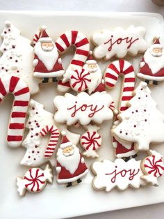 christmas cookies decorated with candy canes and candies