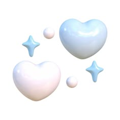 two heart shaped balloons and one star shaped balloon