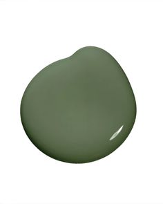 a close up of a green color on a white background with an oval shaped object in the center