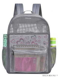 BagForLove - Translucent College Backpack: Mesh Design Mesh Backpack, College Backpack, Classic Backpack, College Student, Shoulder Straps, Outdoor Sports, Heavy Duty, Mesh, Sports