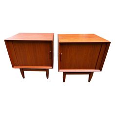 pair of mid century danish modern teak nightstands by arne moller for sale