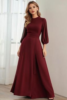 Puffed Long Sleeves, Mother Dress, Maternity Bridesmaid Dresses, Mother Wedding Dress, Bride Gowns, Mothers Dresses, Empire Dress, Graduation Outfit, Mother Of The Bride Dress