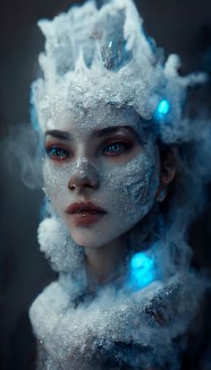 Queen Aesthetic, Queen Makeup, Queen Art, Character Design Animation, Snow Queen, Ice Queen, Digital Art Illustration, Fantasy Illustration, Fantasy Creatures