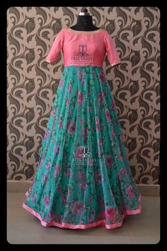 Printed Long Frocks, Dresses Ideas For Women, Long Frock Models, Frock Models, Designer Anarkali Dresses, Long Frock Designs, Long Gown Design, Kids Blouse Designs, Long Frock