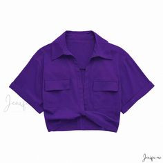 Simple Chic Short Sleeve Shirt Moda Safari, Estilo Hipster, Bright Fabrics, Women White Blouse, Short Blouses, Smock Blouse, Stylish Scarves, Tie Shorts, Purple Mini Dresses