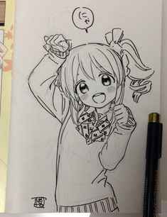 a drawing of a girl holding her hair in one hand and a balloon above her head