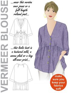 a woman's blouse and top sewing pattern