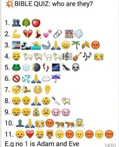 an emoticion is shown with the words'bible quiz who are they? '