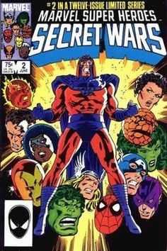 an old comic book cover with many different characters