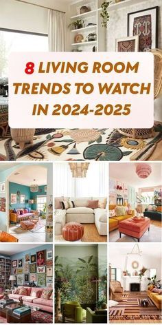 a collage of living room images with the words 8 living room trends to watch in 2020 - 205