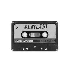 an old black and white cassette with the words playlist written on it's side