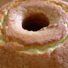 a bundt cake sitting on top of a wooden table