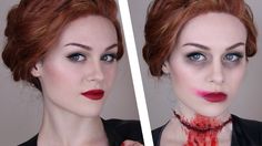 Supernatural: Abaddon Makeup Tutorial Cut Throat Makeup, Abaddon Supernatural, Effects Makeup, Special Fx Makeup, Special Effects Makeup, Fx Makeup, Cosplay Diy