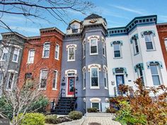 several multi - family townhouses in the city