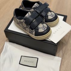 Authentic Gucci Kids Sneakers Used Size 22 Color Dark Blue Dust Bag Included Will Not Send Box Shoes Gucci, Gucci Kids, Gucci Shoes, Kids Sneakers, Kids Shoes, Dark Blue, Dust Bag, Kids Shop, Shoes Sneakers